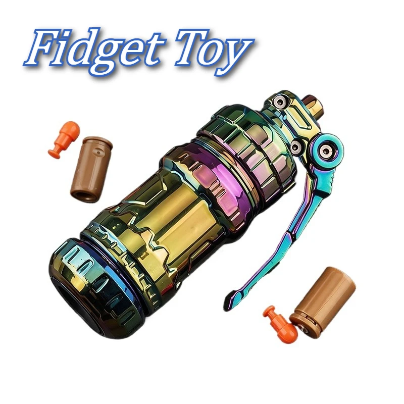 Grenade Fidget Toy Spring Dart Anti Stress Toy Rotary Stress Relief Fidget Spinner Ratchet Metal Portable Game Antistress Toys