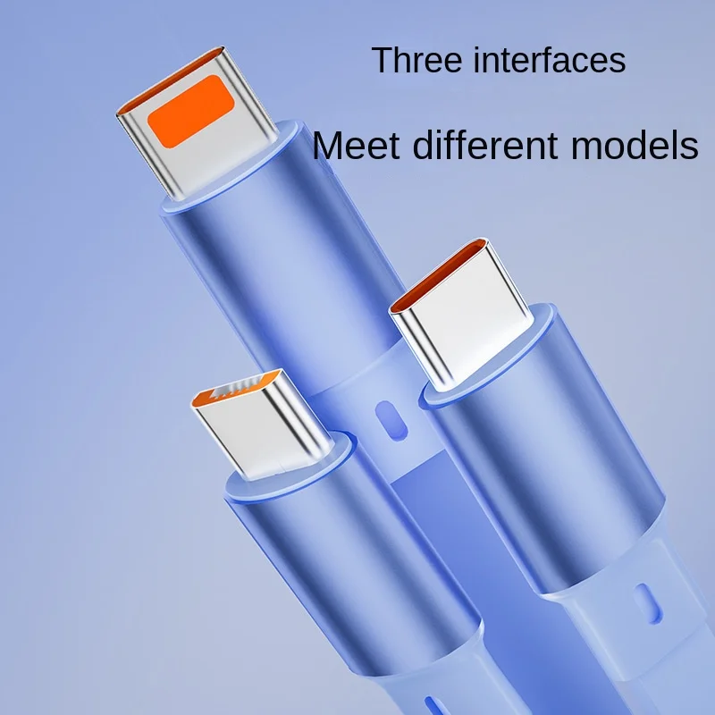 Креативный прозрачный расширяемый кабель 3 в 1 120 Вт для быстрой зарядки и передачи данных подходит для Android, Huawei, multi head