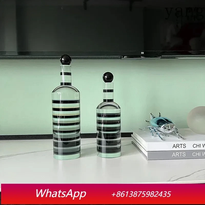 

LH striped transparent geometric crystal bottle statue desk decoration sculpture jewelry