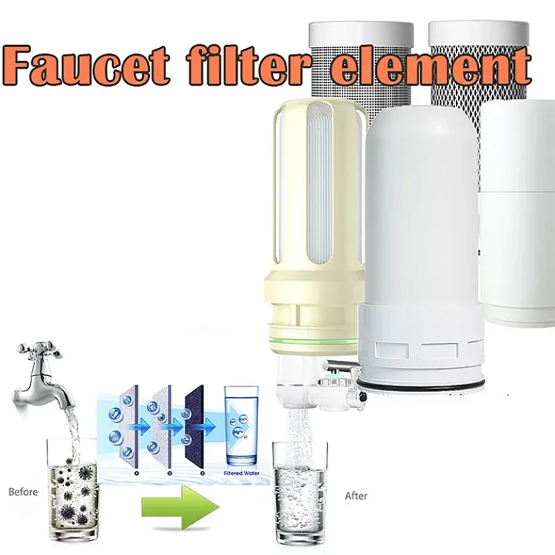 Water Filter Kitchen Faucet Tap Water Purifier Activated Carbon Tap Cleaned Replaced Chlorination Reducing Water Filter