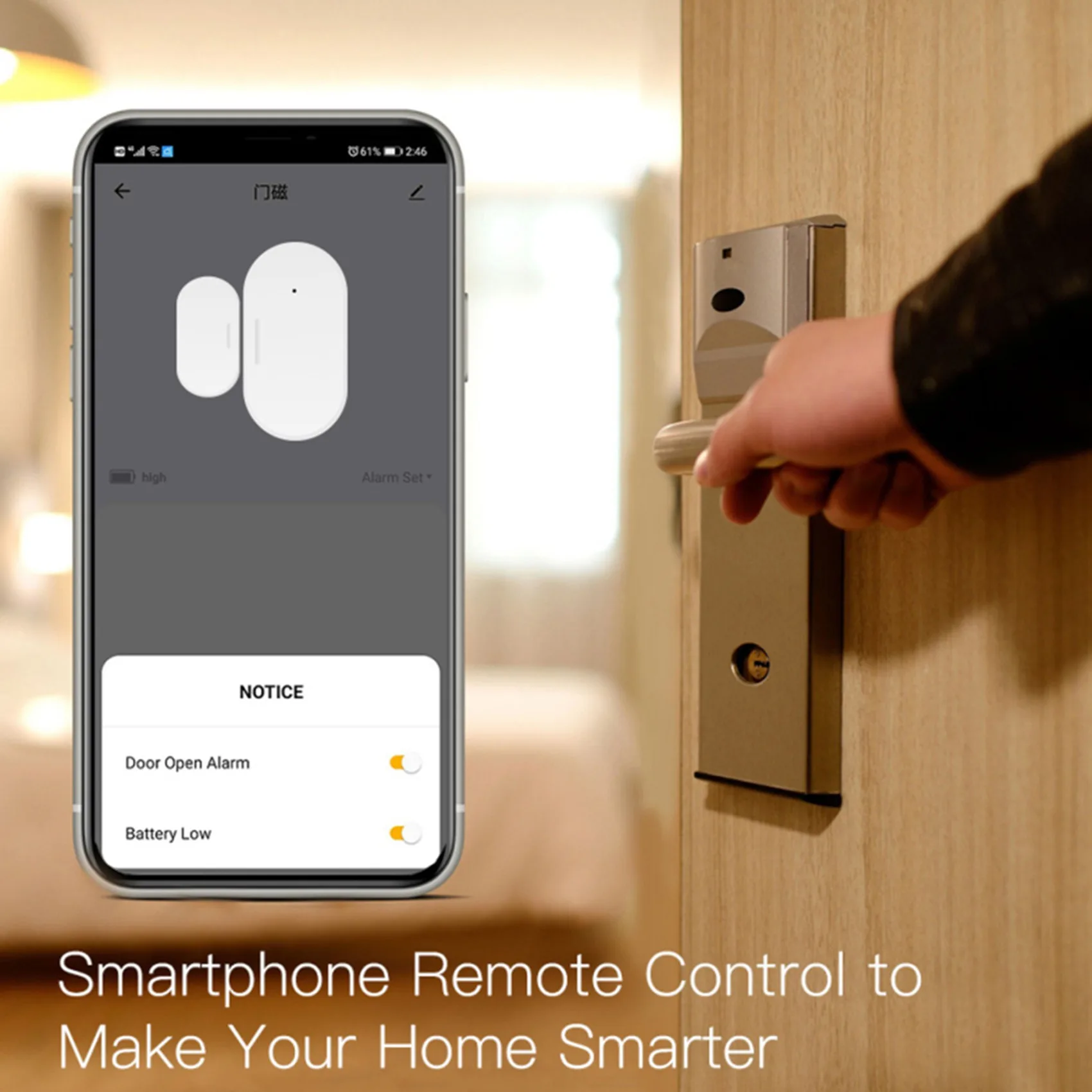 2X Tuya Zigbee Door And Window Sensor Smart Home Automation Security Smartlife APP Alarm Remote Real-Time Push
