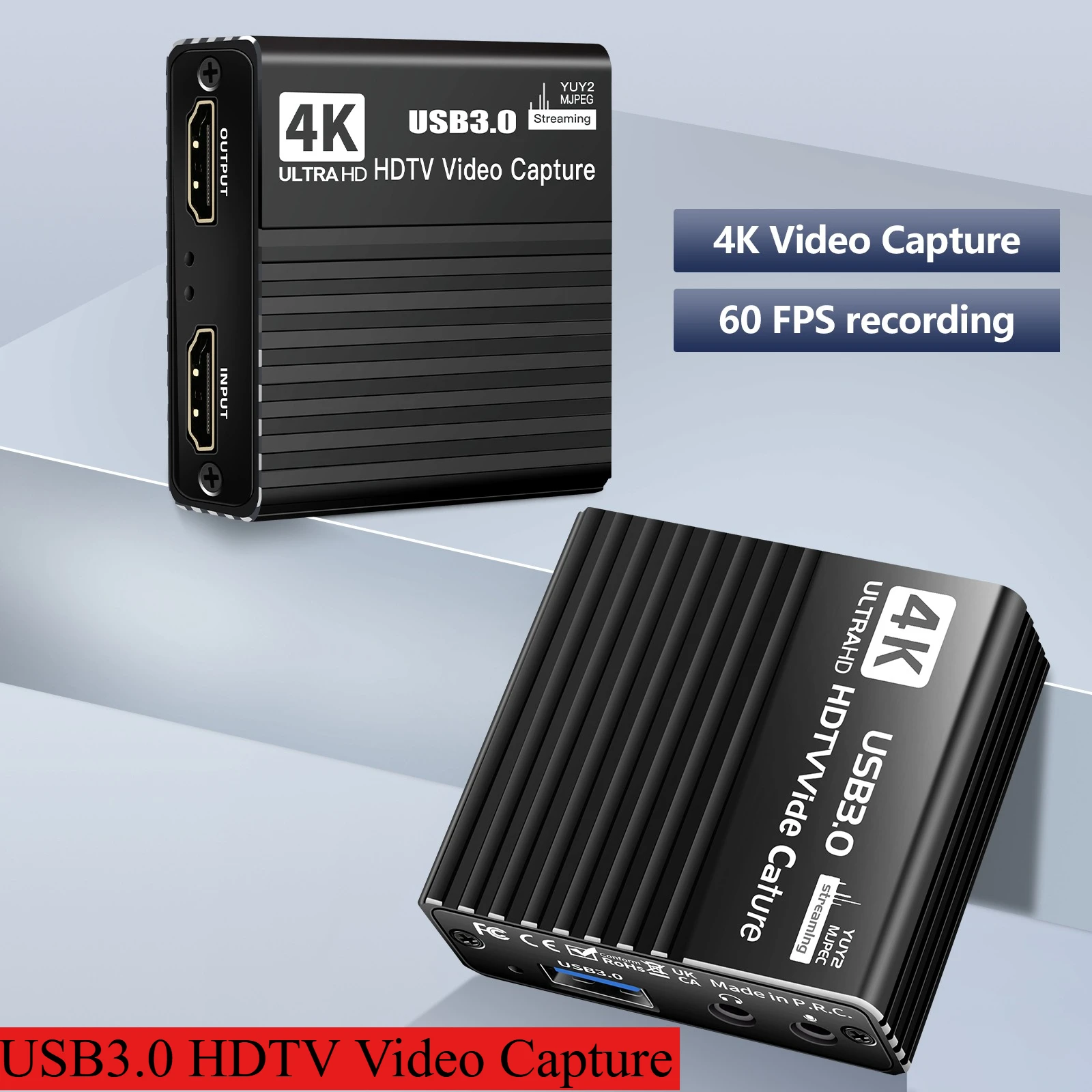 

4k 1080p 60fps HD-карта видеозахвата Коробка для записи камеры HdTV-совместимая с USB 3,0 шт. Записывающее устройство для потоковой передачи в реальном времени