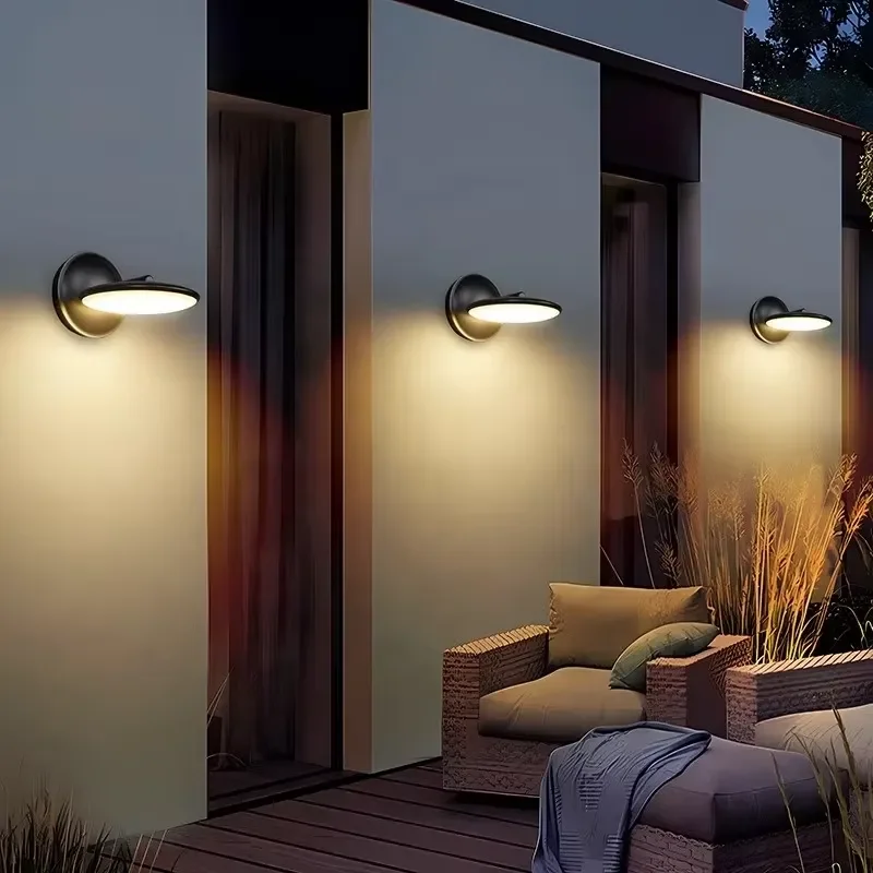Modern minimalist design black IP65 waterproof LED outdoor wall lamp aluminum tube polycarbonate square garden villa
