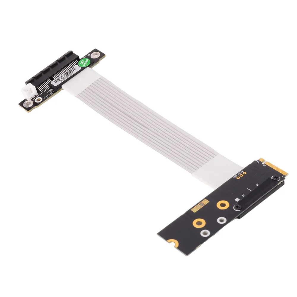 ADT-Link PCIe 4.0 M.2 NVMe to x4 Riser Graphics Card Extension Cable Sata Power M.2 NVMe Key M Adapter PCIe 4x Turn 90 Angle