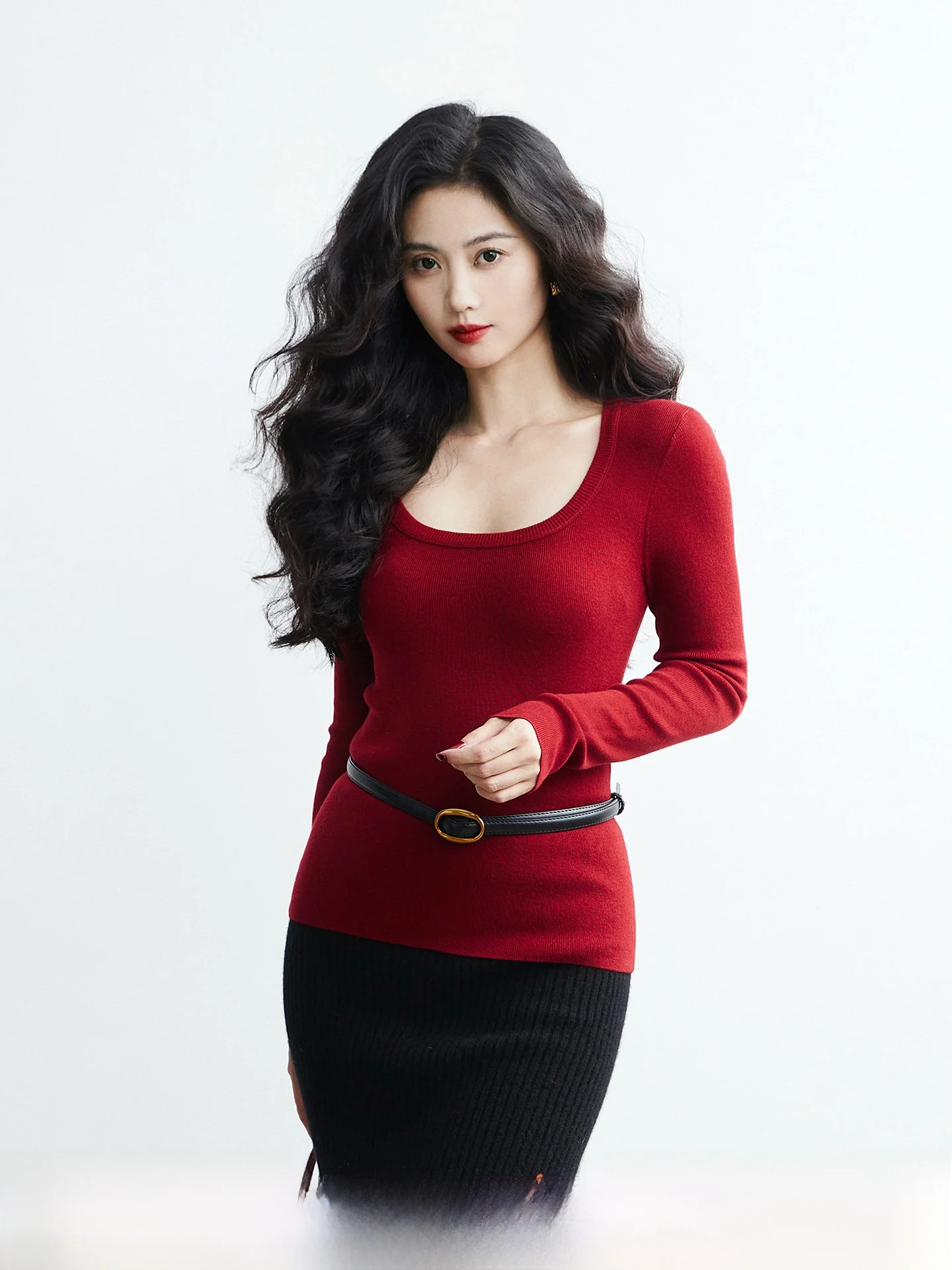 

TAIYANG OFFICE Женская трикотажная длинная основа Sve irt U-Ne Повседневная облегающая внутренняя одежда Верхняя одежда Winter Faion