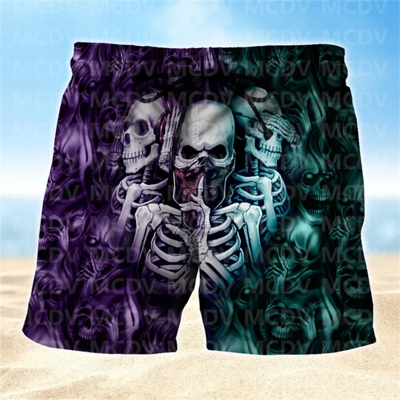 

Skull Neither Hear Nor See Mens Boardshorts, Skull Lover Men's Swim Trunks, Skull Lover Hawaiian Shorts for Men