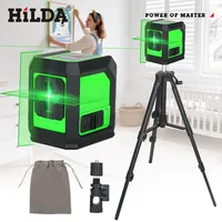HILDA 2 Lines Laser Level Self Levelling Green Beams New Style Laser Horizontal & Vertical Cross-Line Measuring Instrument