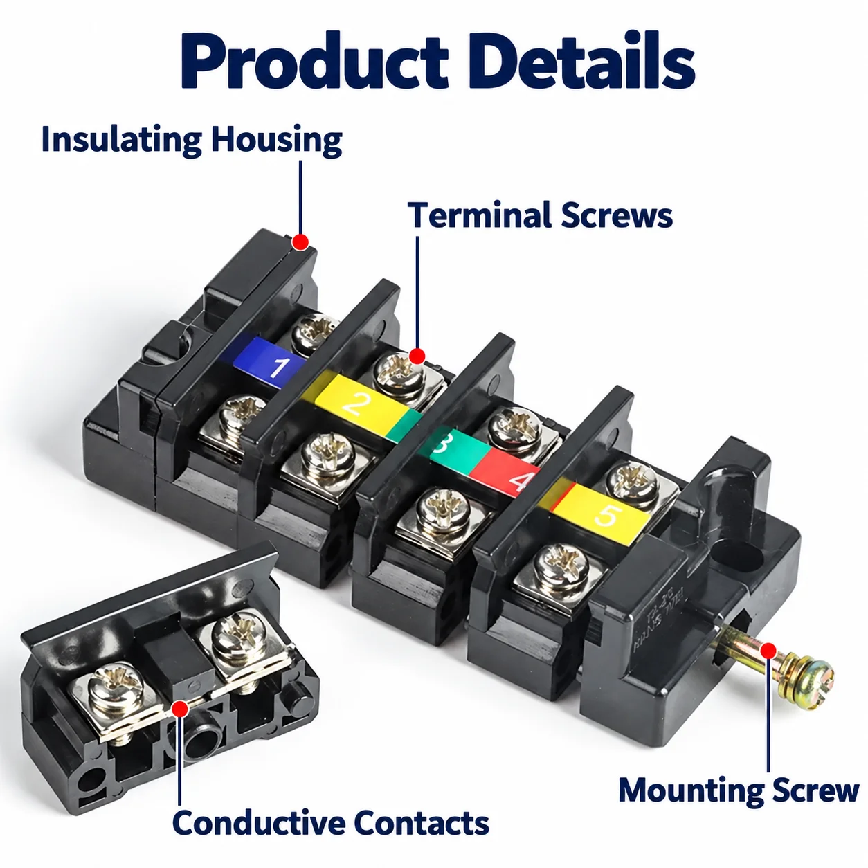 TA Multi-Position Fast Terminal Block 20A/60A Multi-In And Multi-Out Connector Brass Connection Terminal Block for Electronics