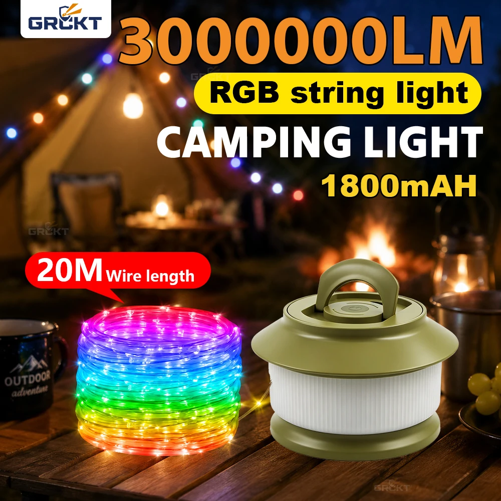 20メートル-キャンプ用装飾-ナイトライト-充電式-rgb-ストリングランプ-ムード照明-ナイトランプ-キャンプアクセサリー用デコレーションランプ