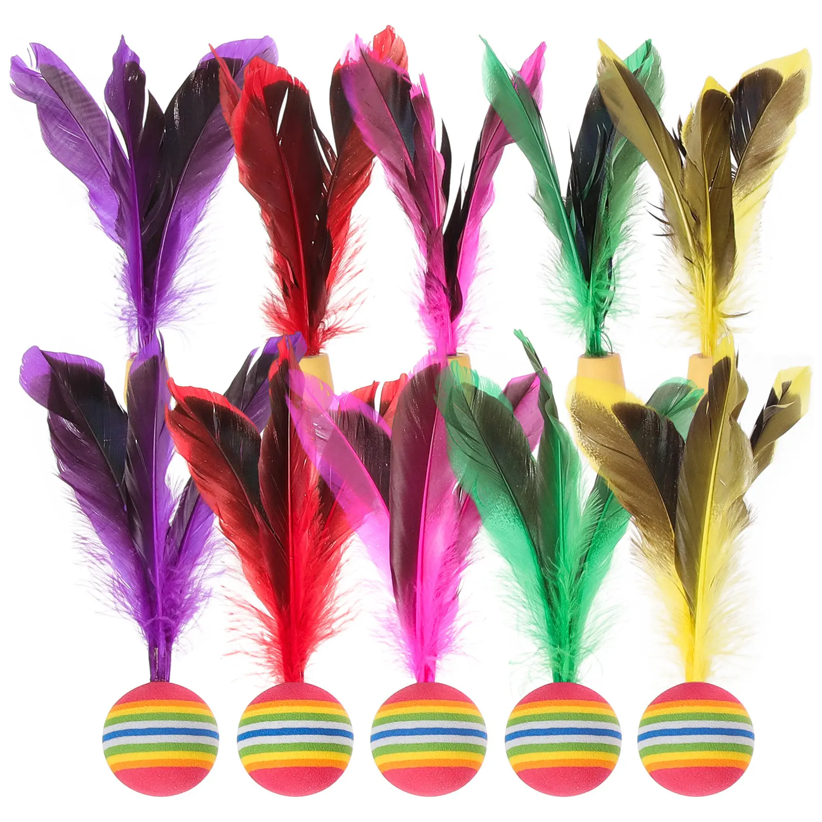 

Набор из 10 разноцветных воланов для бадминтона: ударопрочные пластиковые воланы для взрослых, для тренировки координации, веселых интерактивных занятий спортом