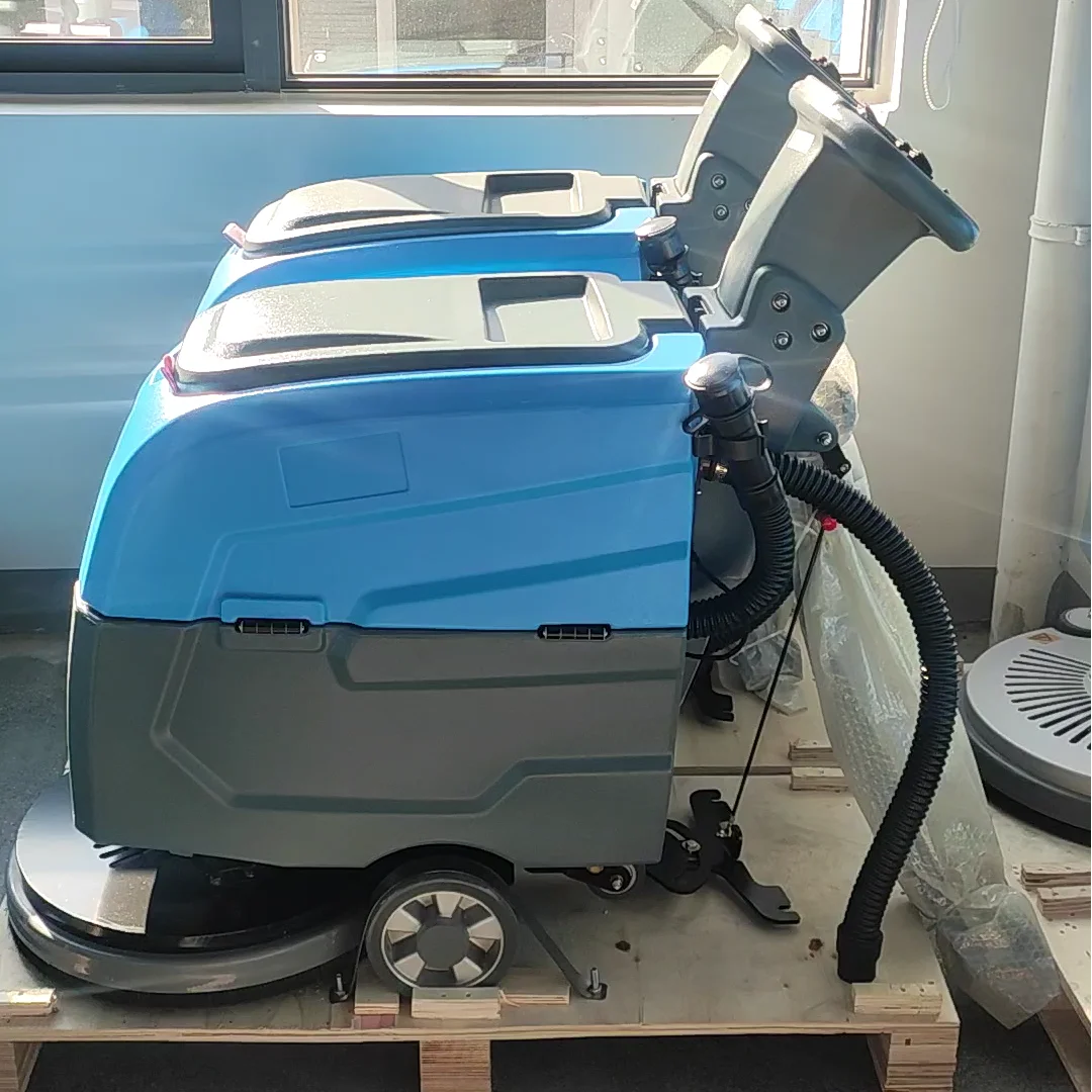 Walk Behind Mini Floor Scrubber with  Hand-Push Commercial Electric  Quality Manual Compact Cleaning Equipment