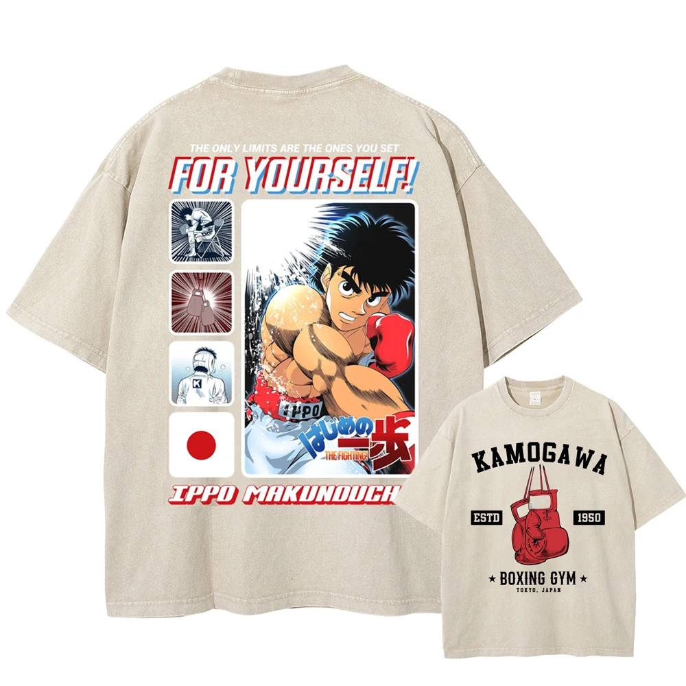 

Washed Anime Print T-shirt Hip Hop Streetwear Japanese 2025 Harajuku Cotton T Shirt Men Women Summer Short Sleeve Tops Tees