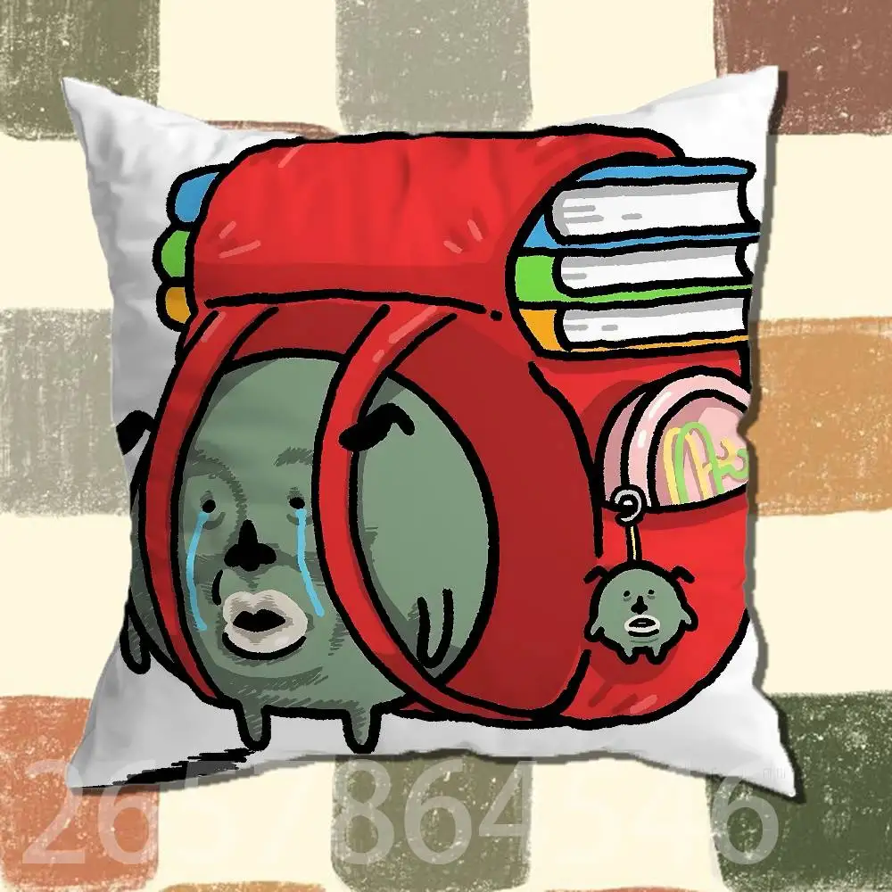 Cute and funny H-Hazen stickers  Polyester Printed Pillow Cover Square 30 35 40 45 50 55 cm Soft for Sofa Bed Car Home Decor