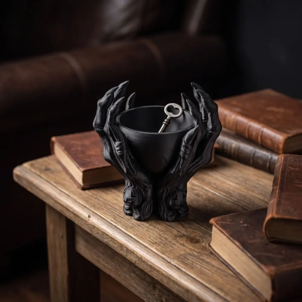 Dark Style Ornaments Skeleton Claw Statue 3D Printed Gothic Style Storage Bowl Devil Claw Halloween Decorations Halloween