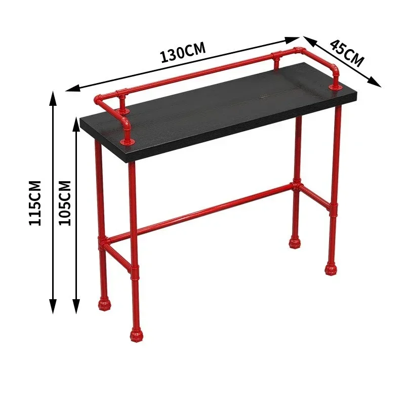 Solid wood bar bar milk tea shop and chair combination cafe creative high table wrought iron bar long table
