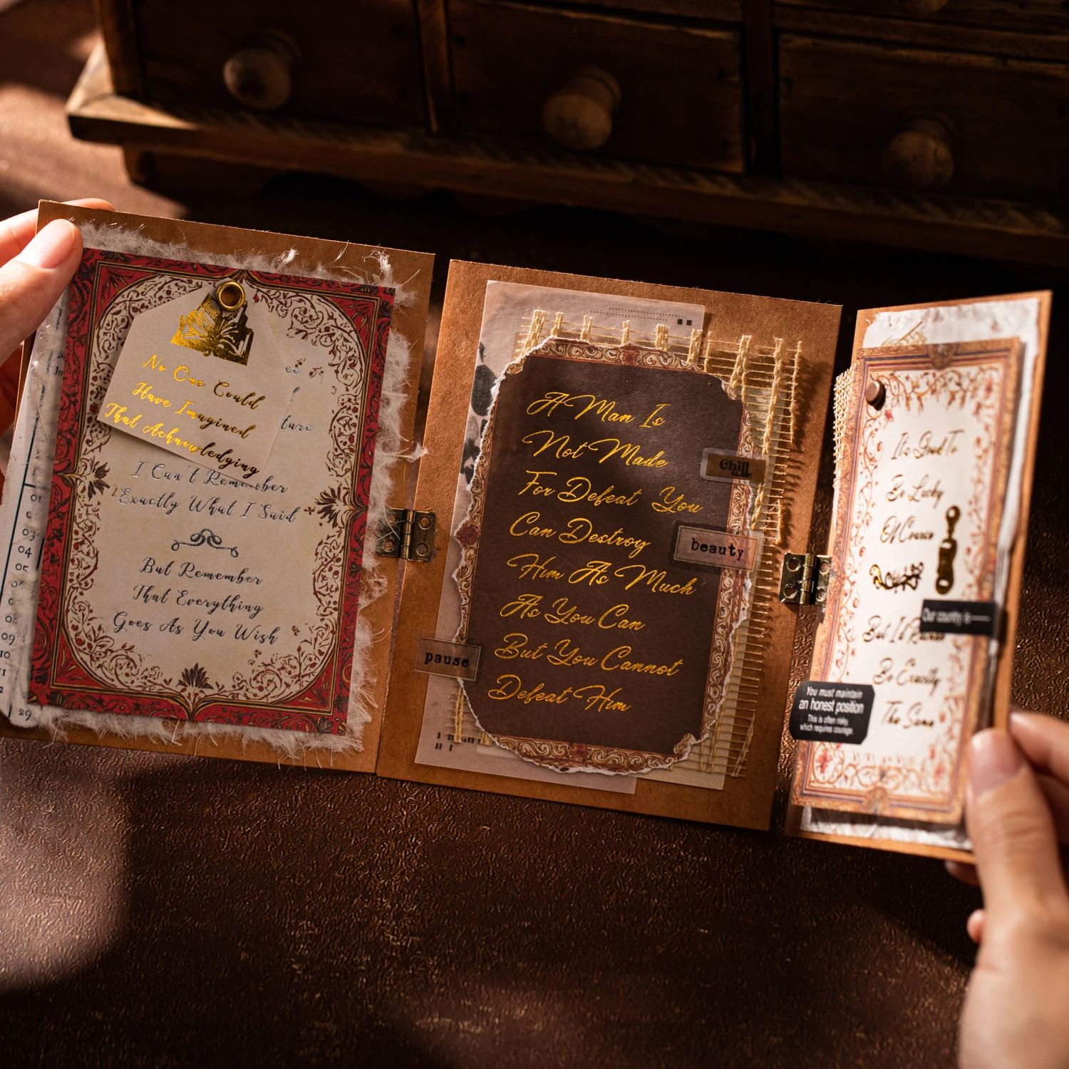 10 ورقة/حقيبة سلسلة القرون الوسطى خمر الذهب احباط للطباعة ورق خلفية لسكرابوكينغ لتقوم بها بنفسك هدية التفاف بطاقة صنع الفن