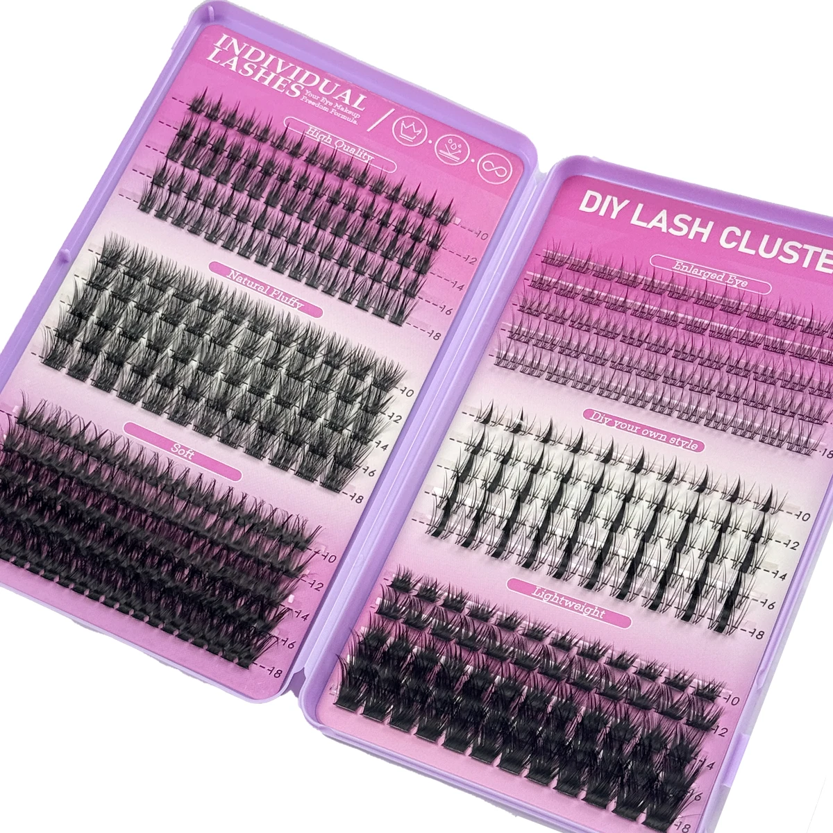 Neue 32-reihige 512-Cluster-Mix-Wimpern, natürlicher Manga-Look, DIY-Wimpernverlängerung, wiederverwendbare natürliche Wimpern – Detail 23