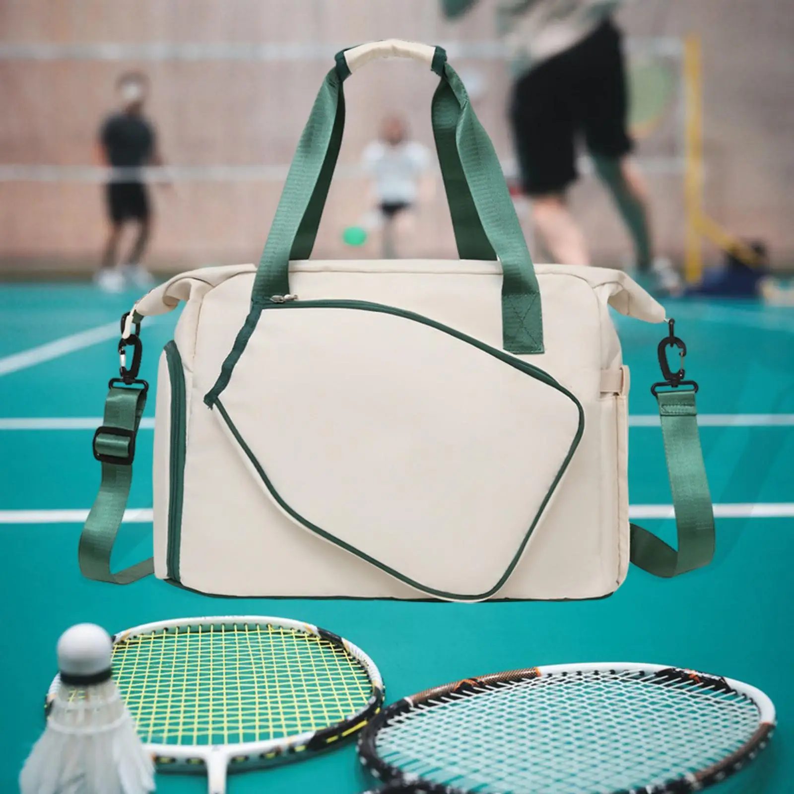 Premium Oxford Tennis Racket Bag with Shoe Compartment Large Capacity Sports Tote for Pickleball Badminton