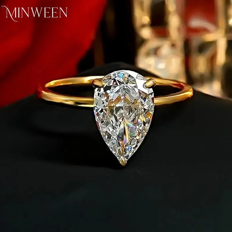 MINWEEN Luxury 6ct Diamond Ring with 100% Silver 925 Engagement Wedding High Carbon Diamond Ring Jewelry