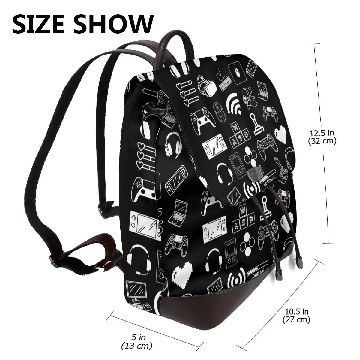Gamer Controller Video Game Gaming Gamepad Bookbag School Student Bags Hiking Travel Daypack for Women Fashion Derma Backpack
