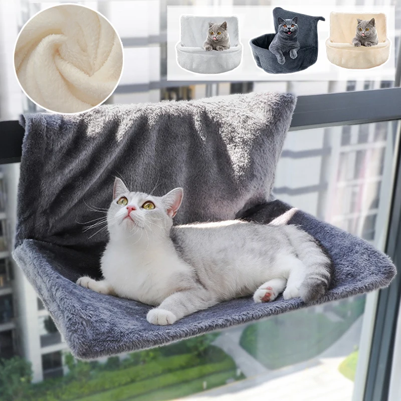 

Cozy Plush Hanging Cat Hammock Radiator Bed Winter Warm Metal Frame Foldable Design For Window Perch Indoor Cat Sleeping Rest