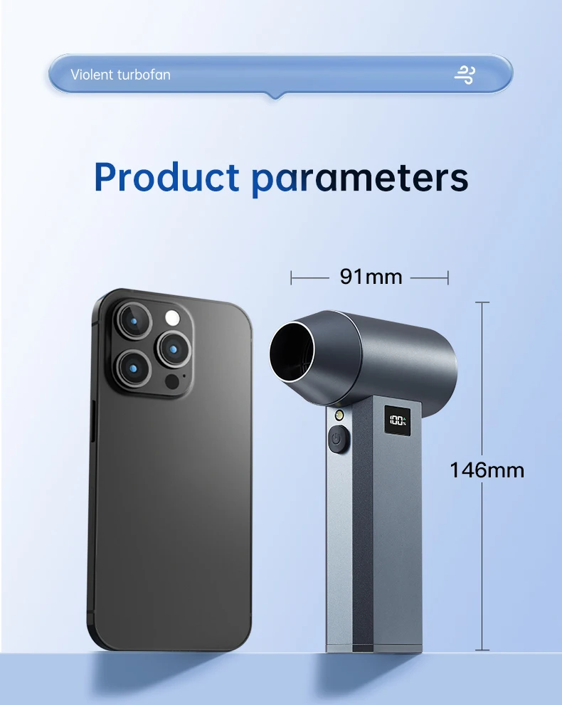 990000 دورة في الدقيقة منفاخ الهواء الكهربائي توربو مروحة نفاثة فرش السيارات عالية السرعة توربو مروحة عنيفة USB قابلة للشحن منفاخ غبار قوي #4