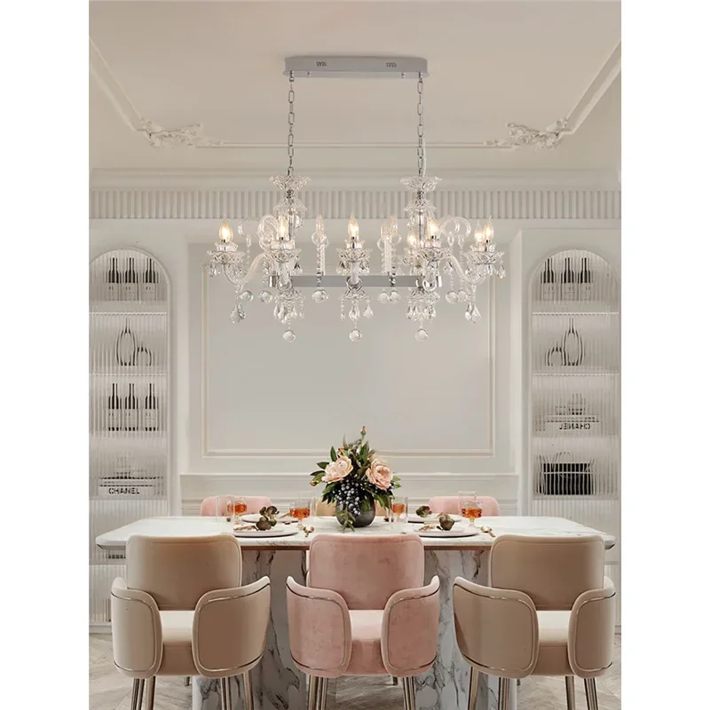 Restaurant chandelier crystal lamp French light luxury lamp atmospheric bar lamp advanced designer retro lighting creativity