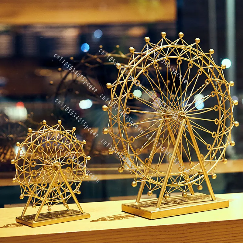 Nordic Creative Ferris Wheel Ornament Rotating Luminous Home Decoration Living Room Room Dining Cafe Decoration