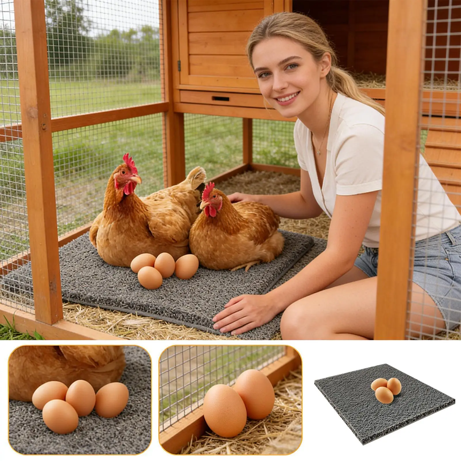 Chicken Coop Nesting Pads Laying Mat For Hens Washable Chicken Bedding For Barn Backyard Garden Lawn Farm Poultry Duck Quail