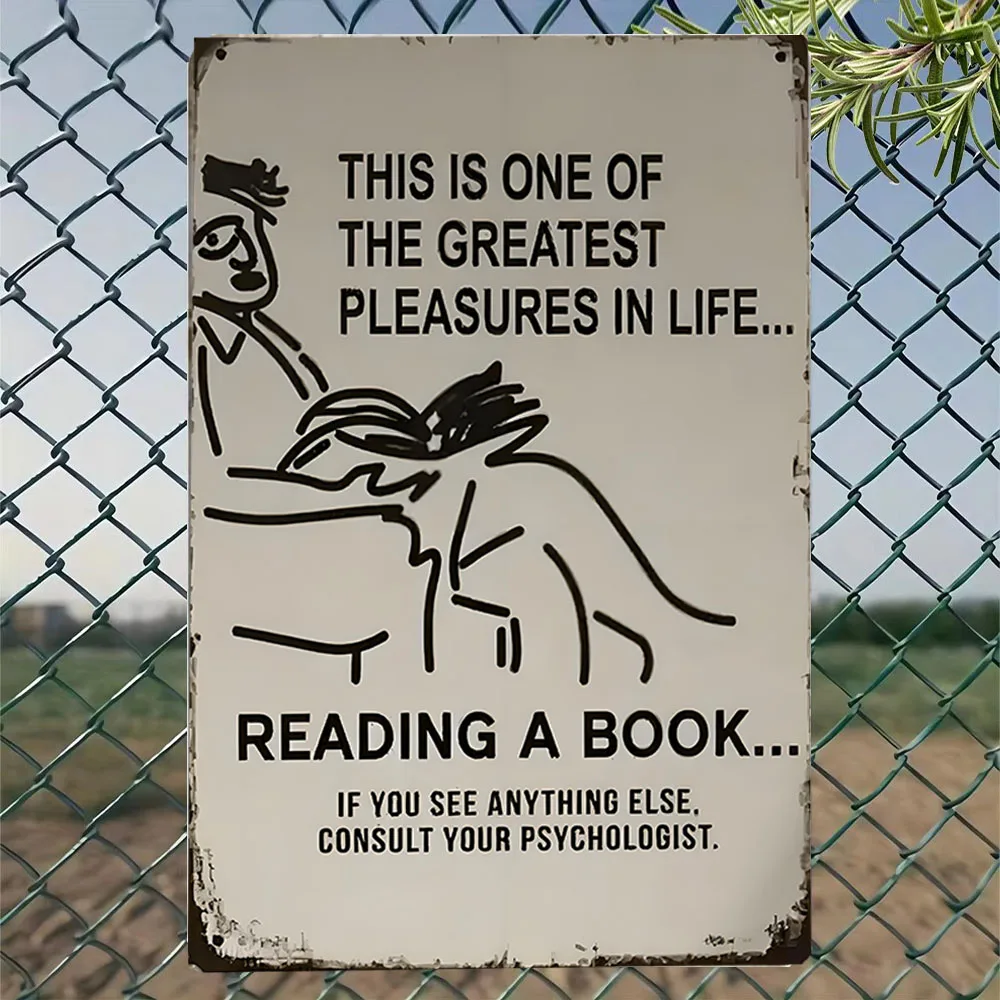 لافتة قصدير اقتباس للقراءة العتيقة - لوحة فنية جدارية معدنية مقاس 8 × 12 بوصة للمنزل والمدرسة والبار - احتفال برح الكتب