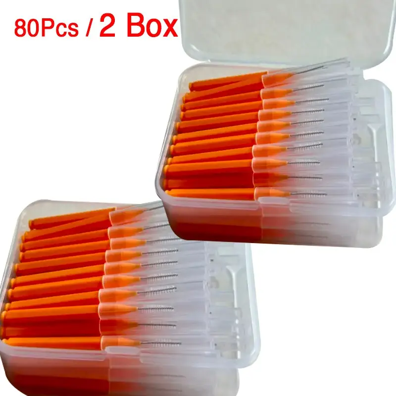 30/80/150/160Pcs I-type push pull interdental brush 0.6-1.5Mm Cleaning Between Teeth Oral Care Orthodontic I Shape Tooth Floss - Image 9