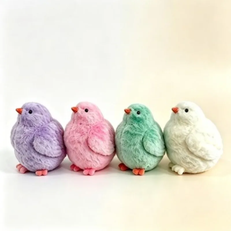Cute Mini Fluffy Chick Squeeze Toy Soft Plush Fidget Toy Stress Relief Animal Doll Kids Party Favor Easter Gift Desktop Decor