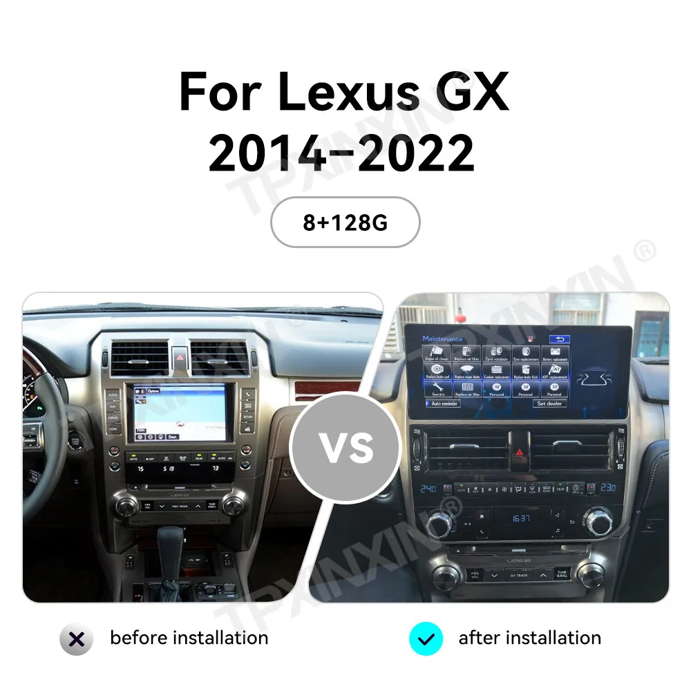 10.25 Inch For Lexus GX 2014~2022 Voice control Android 13 Automotive Multimedia GPS Navigation Car Radio Carplay Auto Head Unit