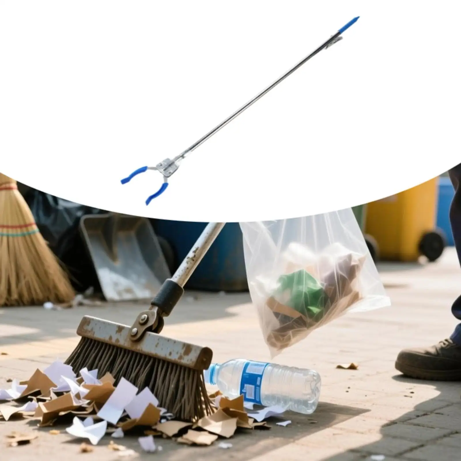 Extended Rod Garbage Picker with Soft Grip Handle for Adults Kids and Garden Trash Collection Aid Tool