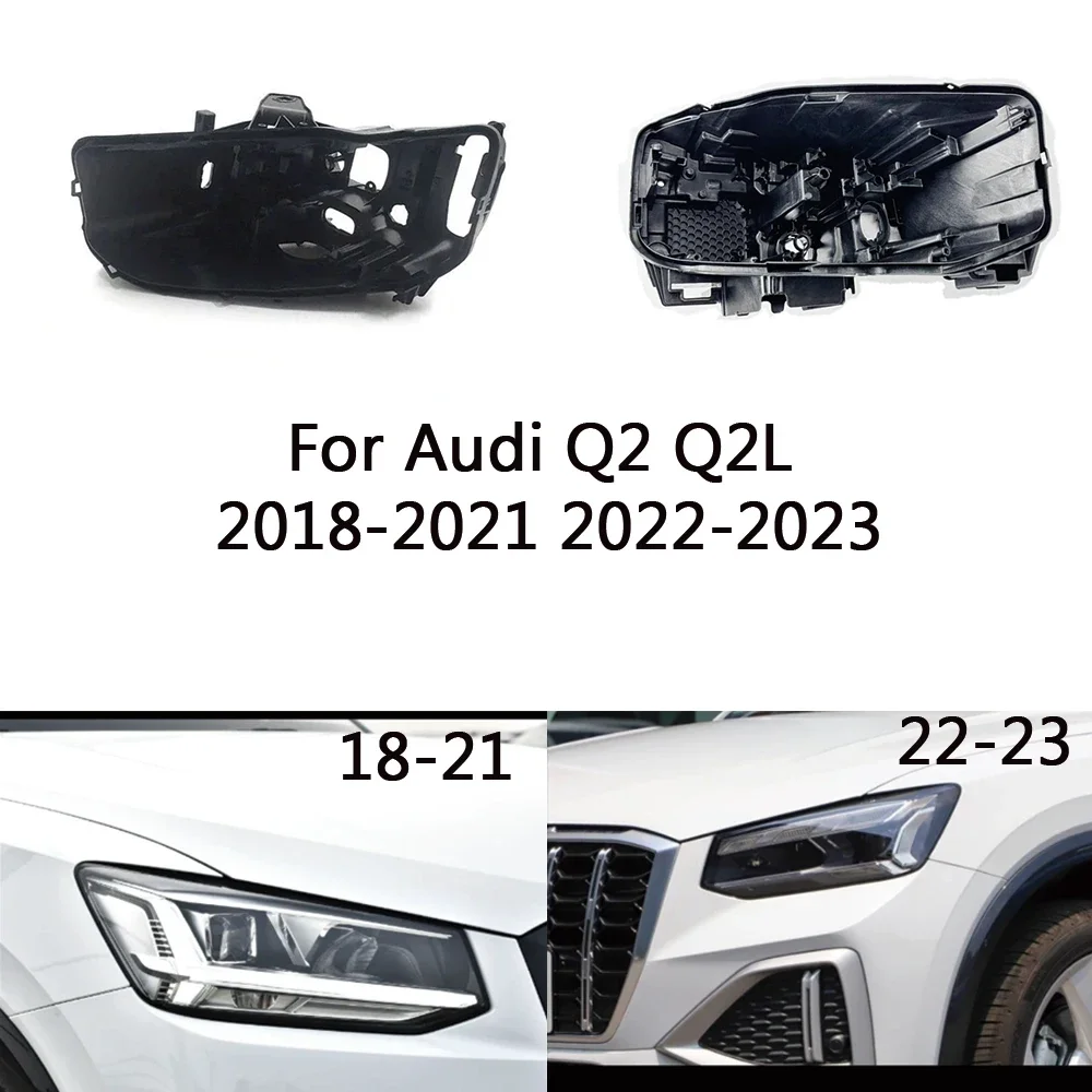 HTTCY Headlight Base Cover For AUDI Q2 2018 2019 2020 2021 2022 2023 Headlight Base Headlamp House Car Rear Base Headlight House