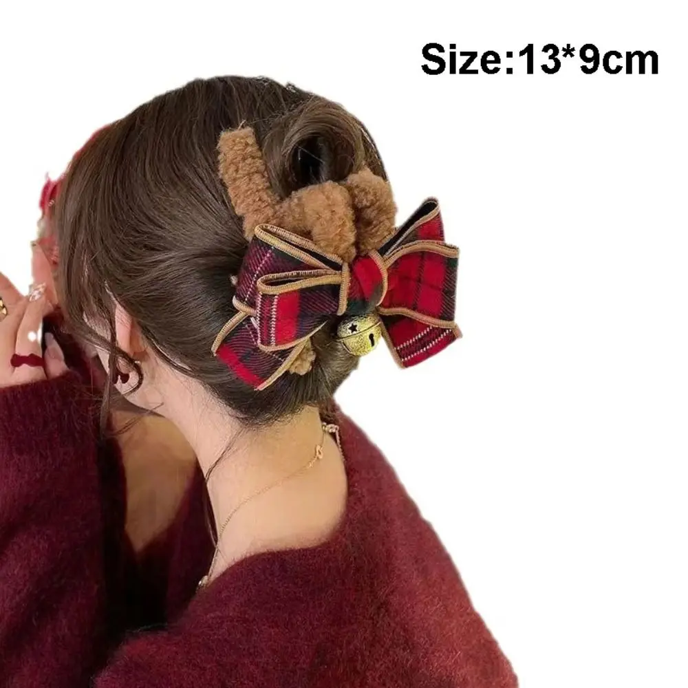 جديد عيد الميلاد جرس الشعر كليب Bowknot القرش كليب هدية دبوس الشعر الأنيق الخريف/الشتاء