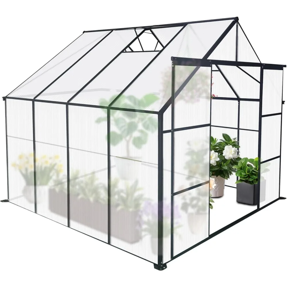 

Garden Greenhouses Polycarbonate aluminum greenhouse kit for building outdoor spaces with adjustable roof vents Garden