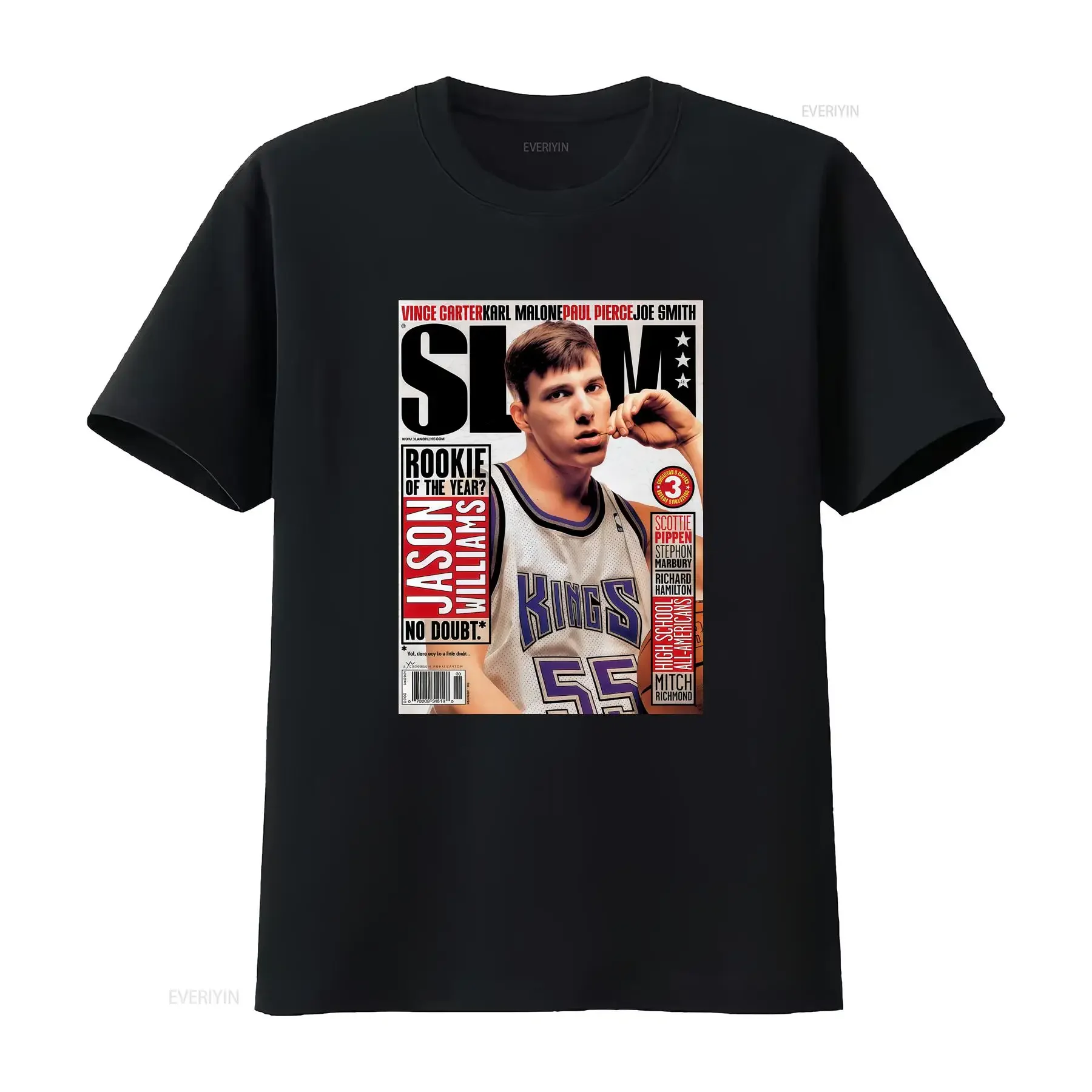 Jason Williams Camiseta de algodón pesado Slam de Chocolate blanco S 5XL vintage lavada gráfica ligeramente estirada transpirable cómoda