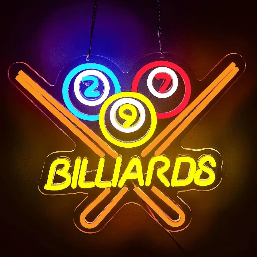 Custom LED Neon Sign for Billiard Room Luminous Letter Atmosphere Light Billboard Customizable