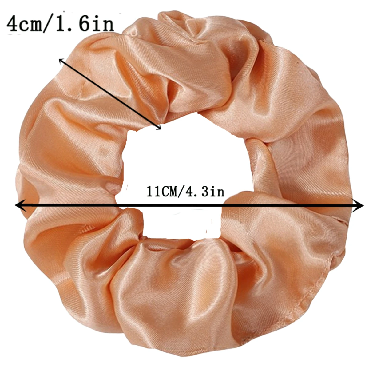12pcs Satin Fabric Sausage Loop Hair Rings Set, Solid Colour