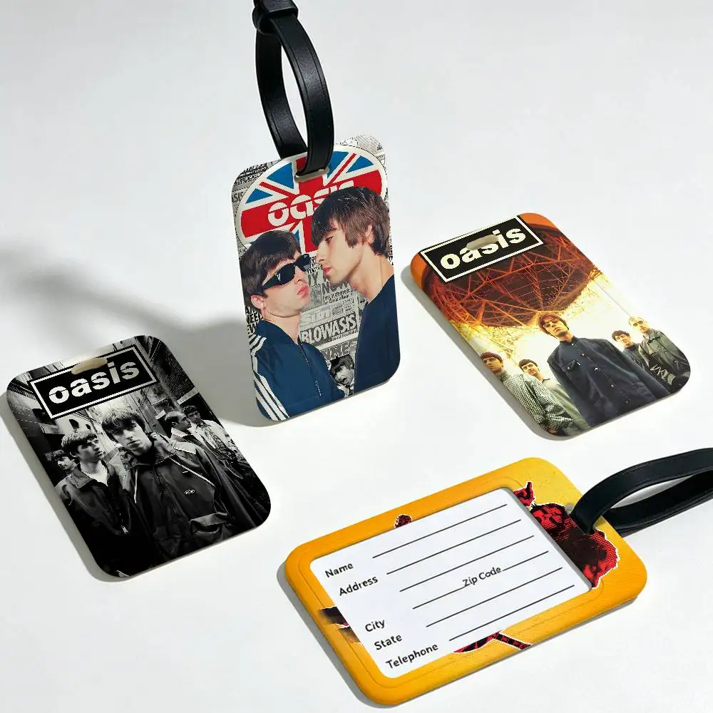 Rock Band O-Oasis PVC Anti lost Luggage Identifier Tag Removable Information Card Holder Travel Baggage Tag