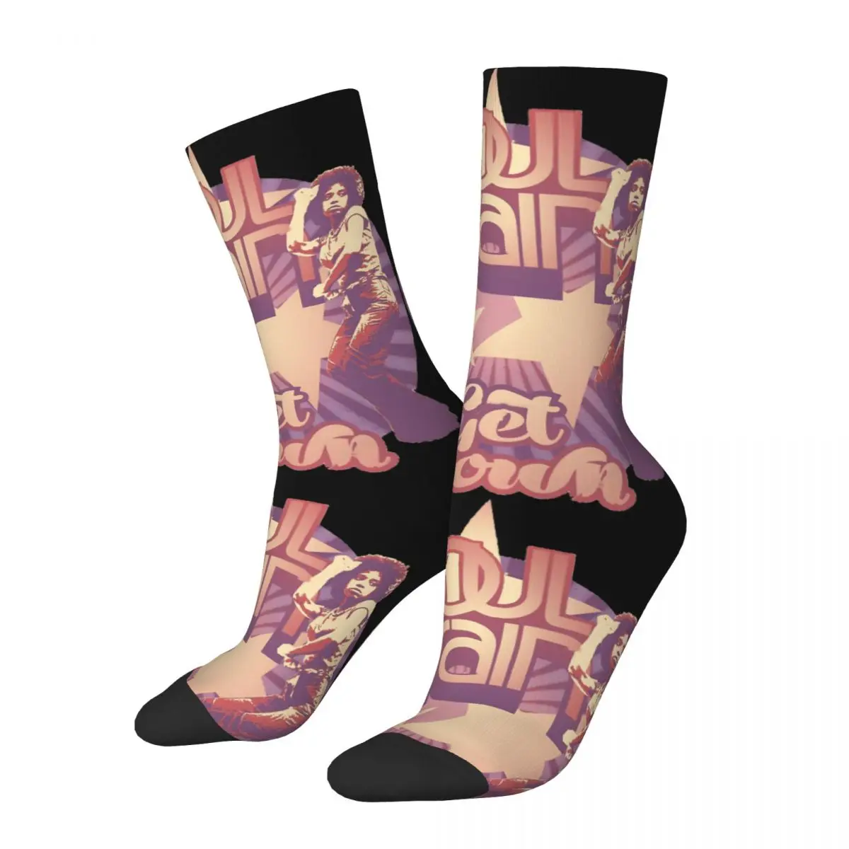 Funny Happy Men's compression Socks Get Down Retro Harajuku Soul Train Hip Hop Novelty Seamless Crew Crazy Sock Gift Printed