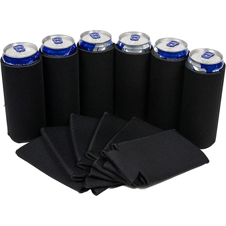 Fundas ultrafinas de neopreno para latas de cerveza, cubiertas de 6/12 piezas, color negro, para 12 Oz, Red Bull, Michelob, garra Ultra blanca