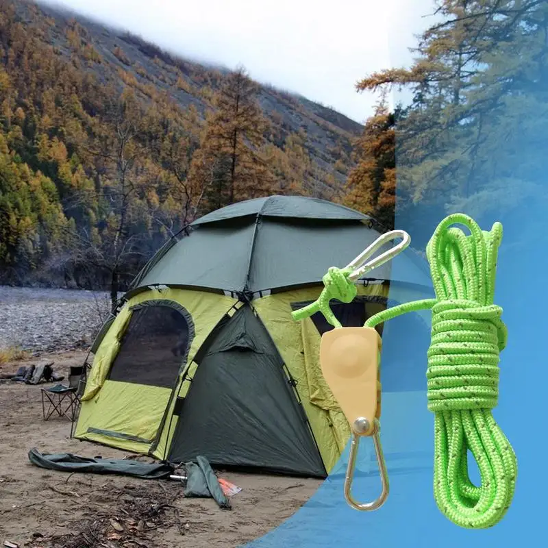 Tie Down Straps With Hooks Rope Tie Down Lightweight Camping Rope Tarp Rope Camping Tent Accessories Tent Cords For Hiking