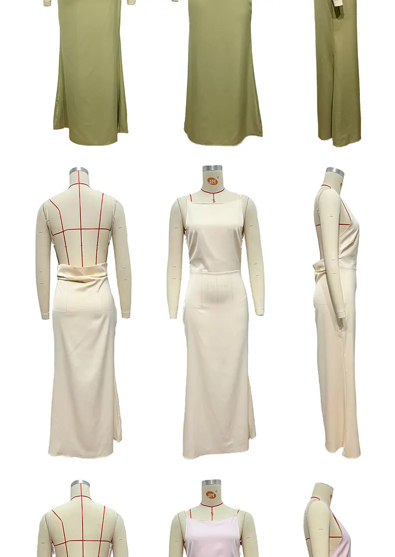 우아한 여성의 긴 드레스 새틴 섹시한 백리스 캐미솔 드레스 여성 Vestido Fiesta Mujer Sukienki Imprezowe Vestidos Femininos