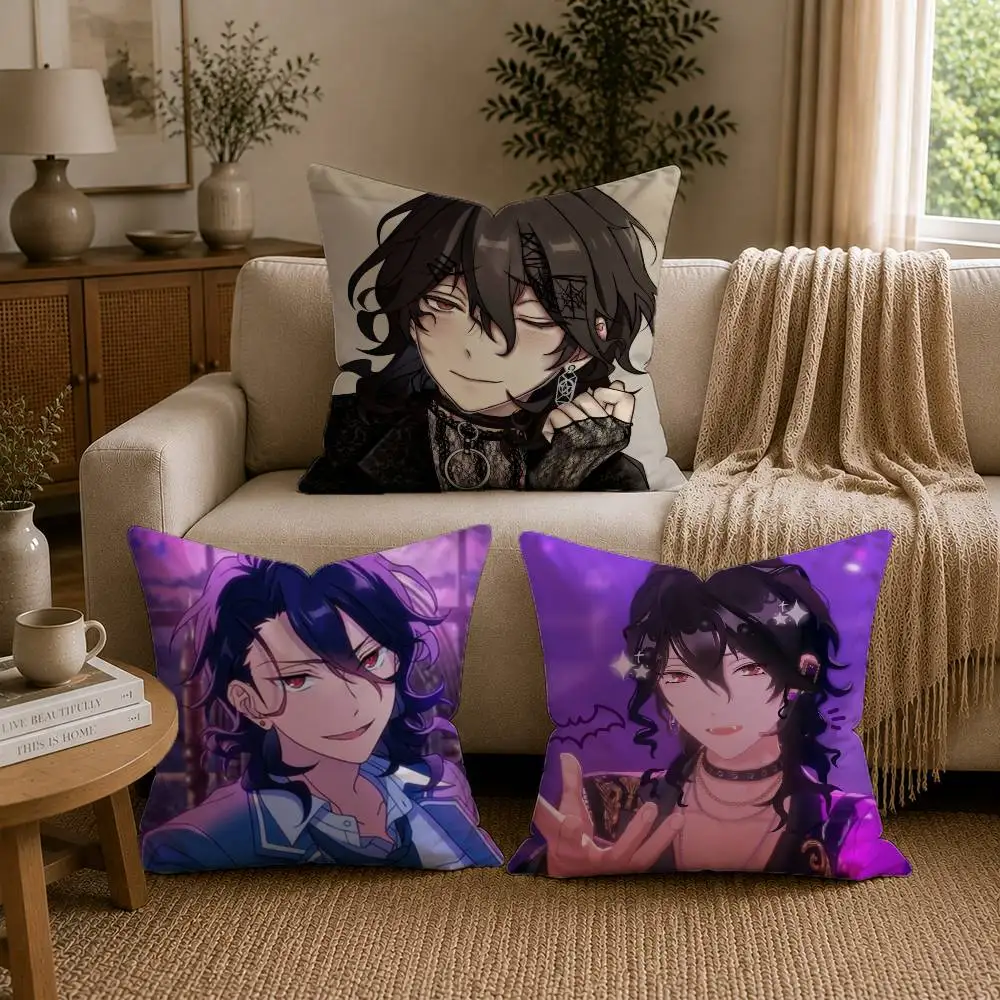 R-Rei Sakuma Ensemble Stars Gothic Vampire Idol Pillow Case for Sofa Living Room Home office Decor Protective Cover