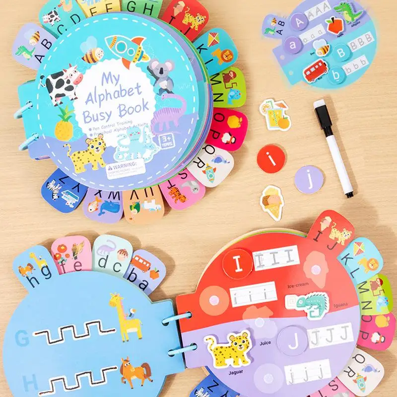 

Quiet Book Letter Awareness Busy Book Quiet Book Activity Book Alphabet Sticker Book For Children Brain Training Book