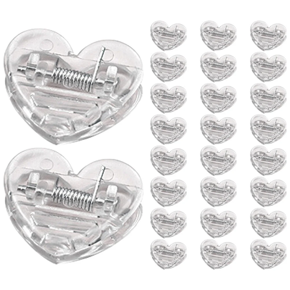 40 pçs clipes de coração claro pequena foto grampos para arquivo notas de papel pasta decoração de escritório em casa exibição de parede multi-função suprimentos