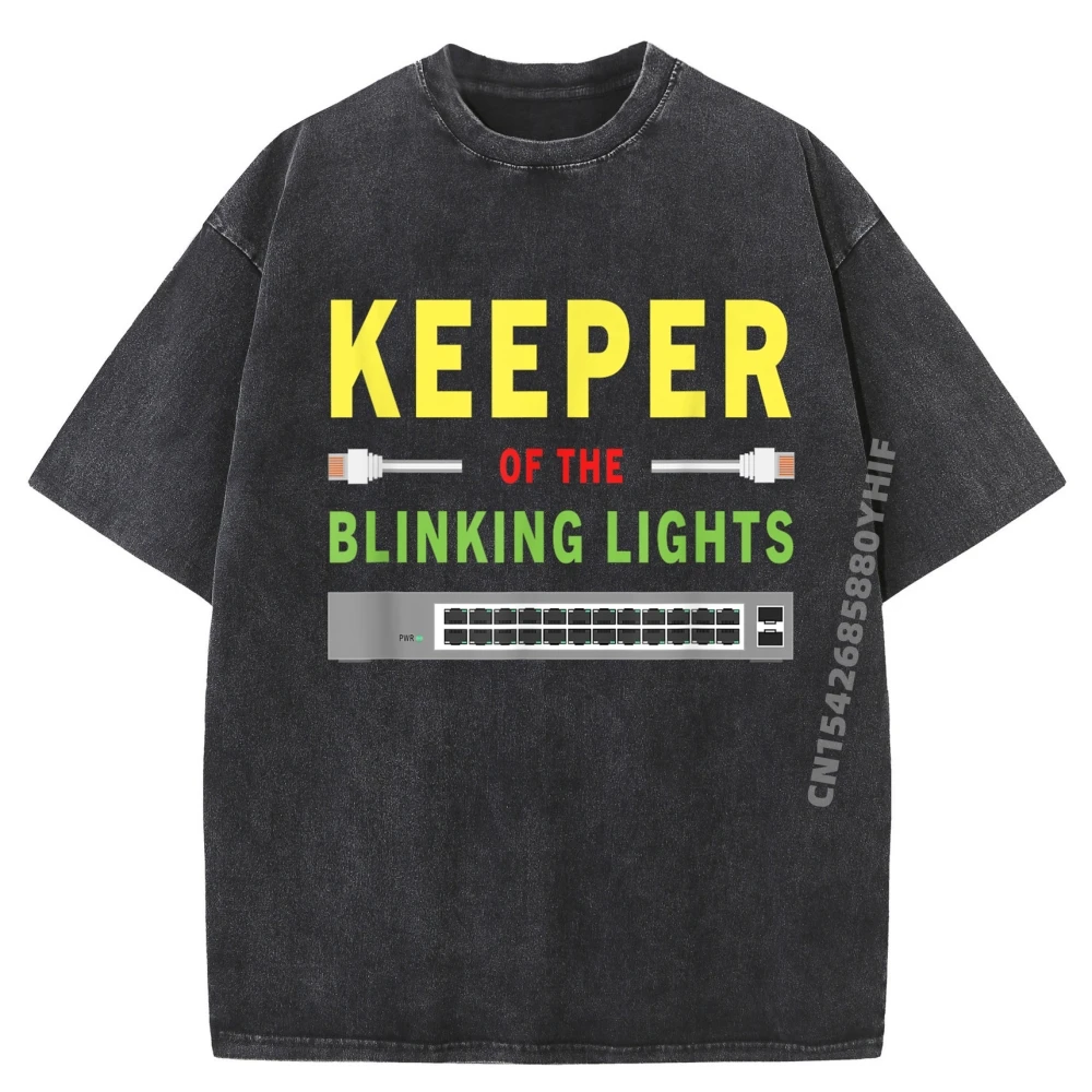 

Keeper Of The Blinking Lights Tops & Tees Retro Washed T-shirts Women Funny Short Sleeve Luxury Designer Oversized T Shirt