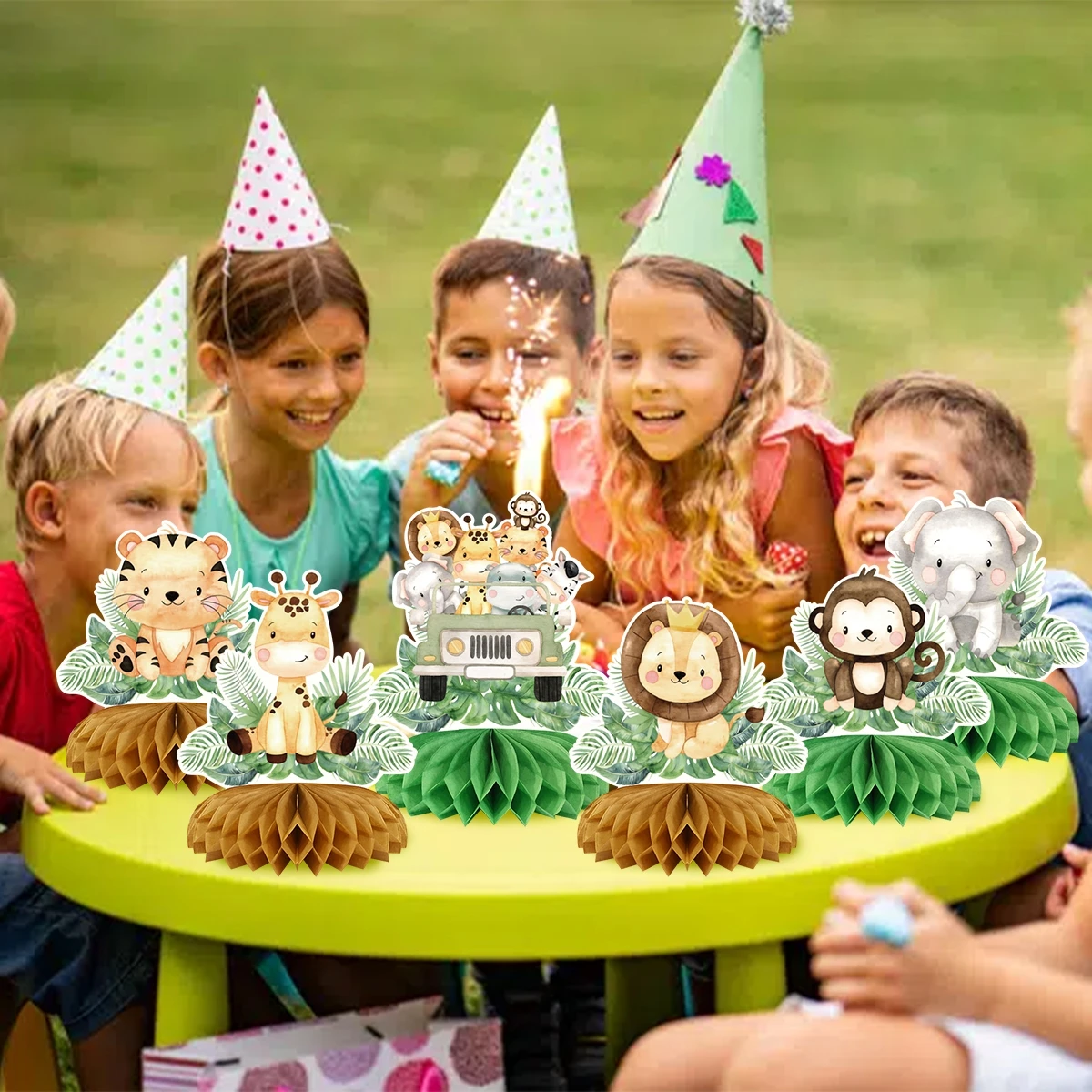 زخارف على شكل حيوانات الغابة ، قطع مركزية لحفلة عيد ميلاد سعيد ، زخارف الطاولات ، ديكور الحفلات ، 6 *
